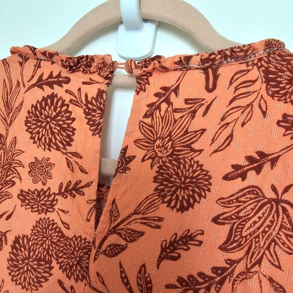 Universal Thread Floral Ruffled Flutter Sleeve Sleeveless A-Line Maxi Dress, M - Picture 8 of 12